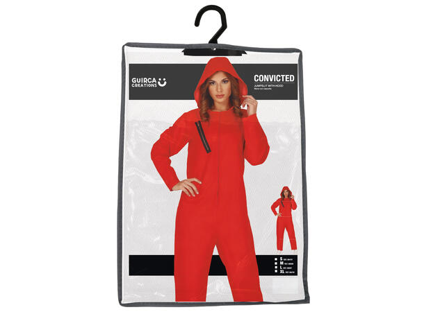 Fangekostyme - Onepiece - Rød 1 Damekostyme - str 38-40 (M) 