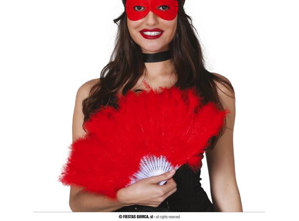 Fjærvifte - Rød 1 Vifte med 16 blader i fjær 