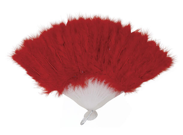 Fjærvifte - Rød 1 Vifte med 16 blader i fjær 