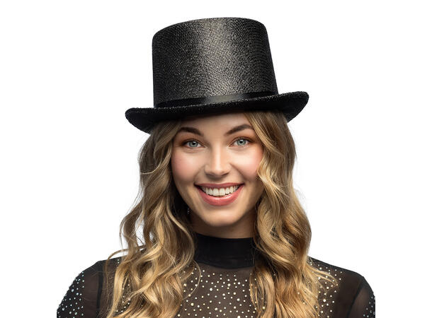 Flosshatt - Glitter - Sort 1 Hatt til voksen - Onesize 