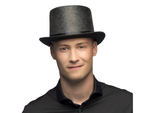 Flosshatt - Glitter - Sort 1 Hatt til voksen - Onesize 