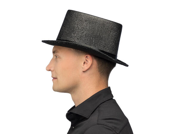 Flosshatt - Glitter - Sort 1 Hatt til voksen - Onesize 