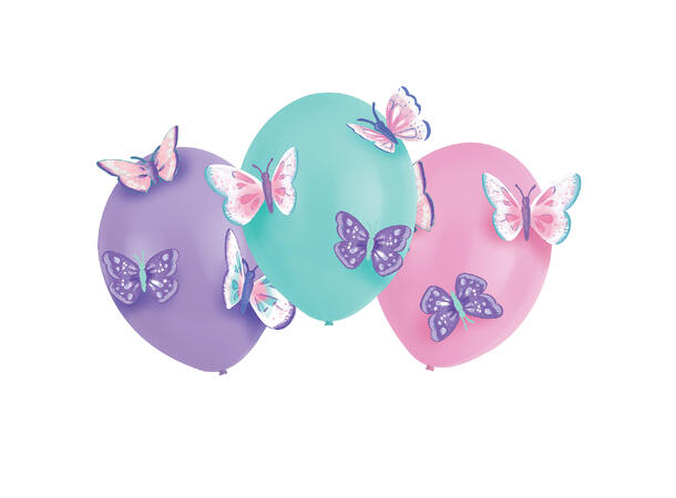 Flutter 3 Gummiballonger m/papirdekor- 28cm(11")