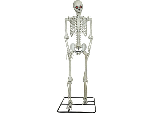 Gigantisk skjelett med lysende øyne 1 Skjelett i PVC på stativ m/lys - 300cm 