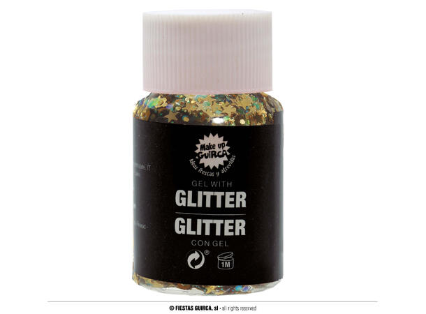 Glitter Gel - Gull 1 Beholder med gel - 20g 