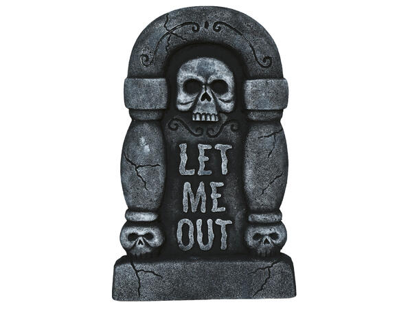 Gravsten - "LET ME OUT" 1 Gravsten i skum - 42x26cm 
