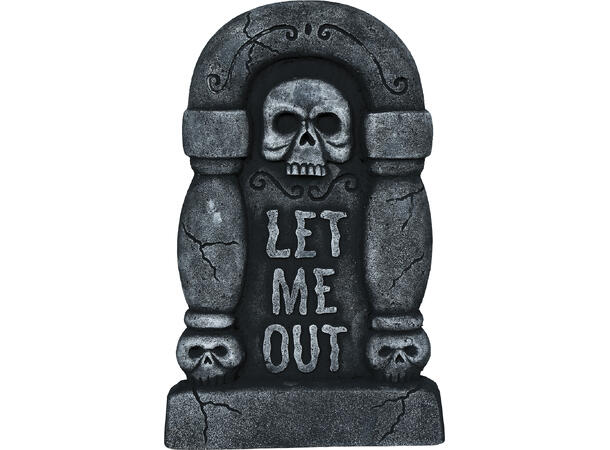 Gravsten - "LET ME OUT" 1 Gravsten i skum - 42x26cm 