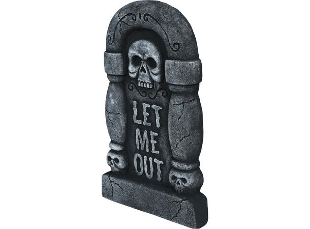 Gravsten - "LET ME OUT" 1 Gravsten i skum - 42x26cm 