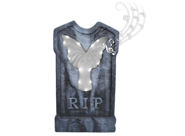 Gravsten - "R.I.P." 1 Gravsten i skum  m/lys/lyd - 90x50cm 