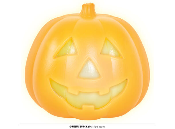 Gresskar lanterne med lys 1 Gresskar i plast - 15cm 