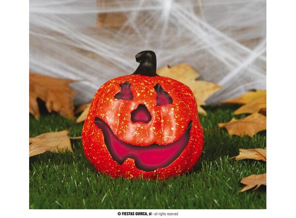 Gresskar lanterne med lys 1 Gresskar i skum - 15cm 