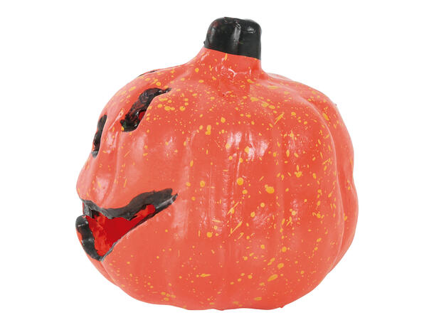 Gresskar lanterne med lys 1 Gresskar i skum - 15cm 