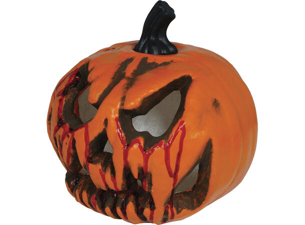 Gresskar m/lys - oransje/sort 1 Gresskar i Skum m/lys - 20cm 