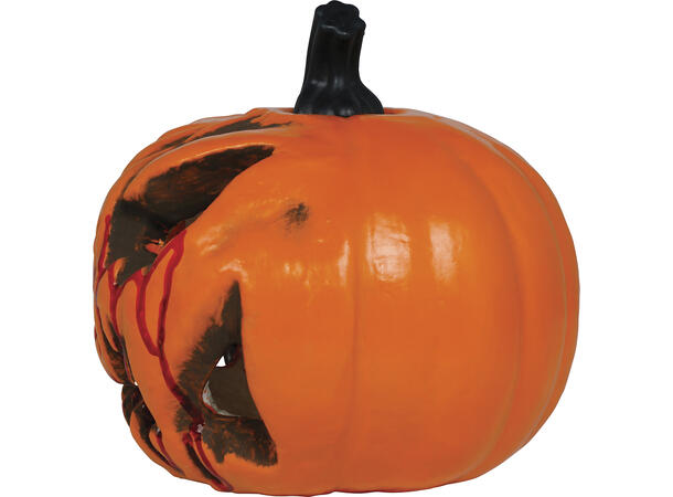 Gresskar m/lys - oransje/sort 1 Gresskar i Skum m/lys - 20cm 