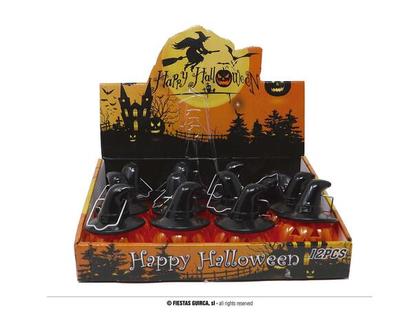 Gresskarlanterne med hatt Display med 12 LED-lys - 8x7cm 