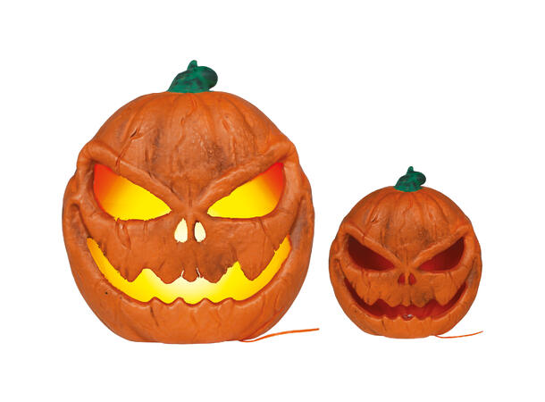 Gresskarlykt med intenst lys - oransje 1 Gresskar i PVC m/lys - 28cm 