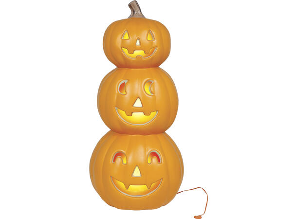 Gresskarlykt trippel m/lys - oransje 1 Gresskar i PVC m/lys - 52cm 