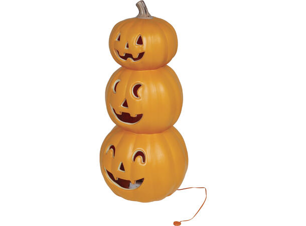 Gresskarlykt trippel m/lys - oransje 1 Gresskar i PVC m/lys - 52cm 