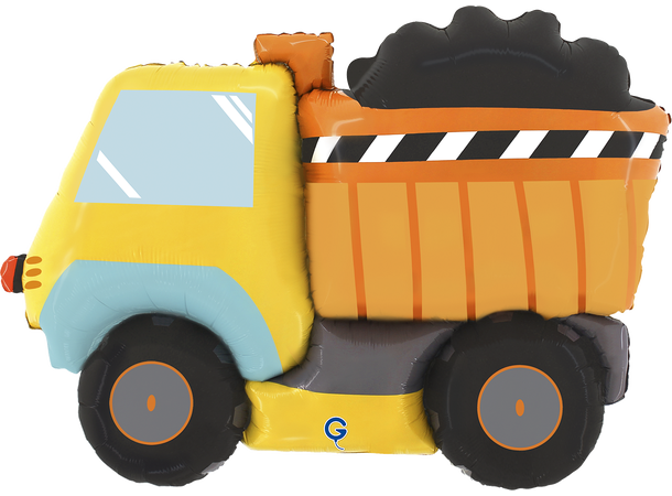 Gul lastebil - dumper 1 Folieballong med form - (86x61 cm) 