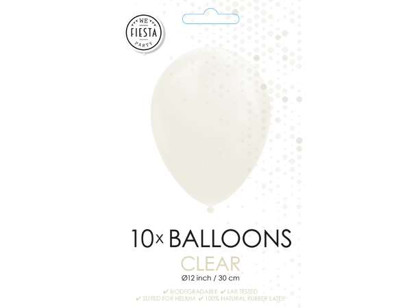 Gummiballonger - Clear 10 Gummiballonger - 30cm (12") 