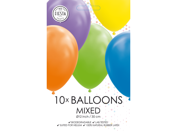 Gummiballonger - Standard Mix 10 Gummiballonger - 30cm (12") 