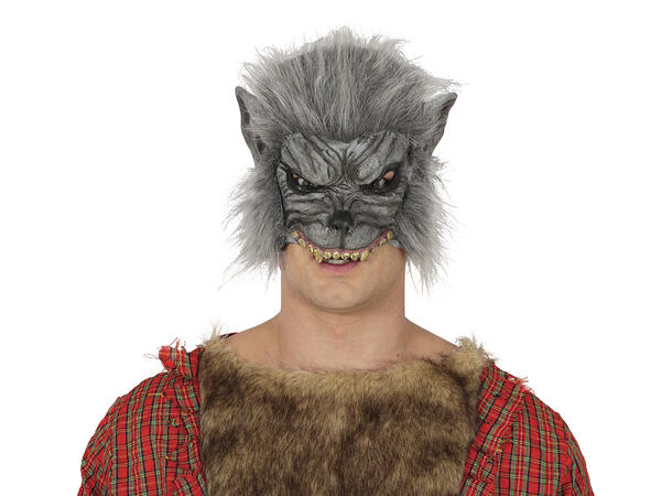 Halvmaske - Varulv med pels - grå 1 Maske i vinyl 