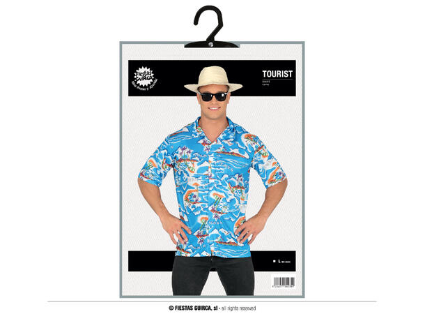 Hawaiiskjorte - Turist - Blå 1 Herreskjorte - STR 52-54 (L) 