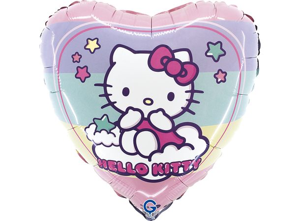 Hello Kitty Rainbow - Hjerte 1 Folieballong hjerte - 46cm (18") 