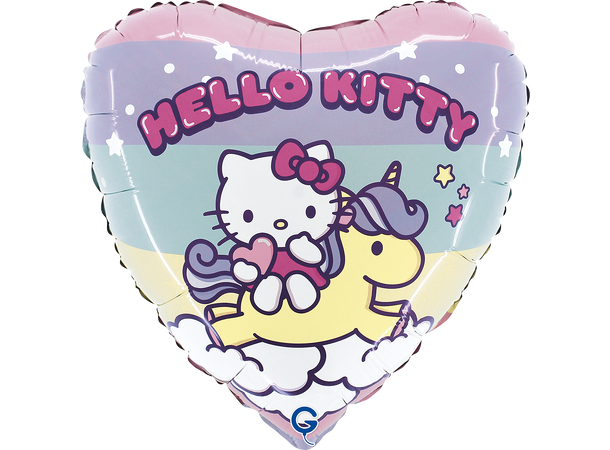 Hello Kitty Rainbow - Hjerte 1 Folieballong hjerte - 46cm (18") 
