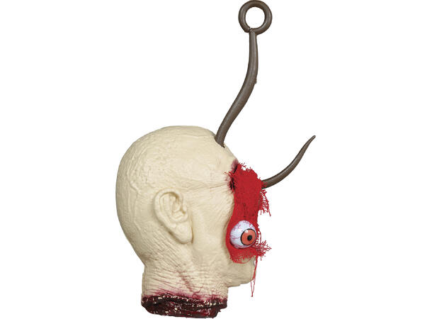 Hengende hode i slaktekrok 1 Dekorasjon i PVC - 38cm 