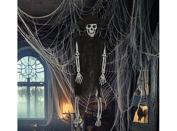 Hengende skjelett m/hatt 1 Hengende figur - 47cm 