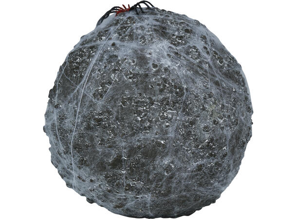 Hodeskalle med spindelvev og lys 1 Dekorasjon i skum m/lys - 20cm 