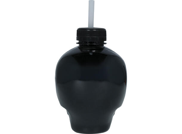 Hodeskallekopp m/lokk og sugerør 1 Kopp m/lokk og sugerør i plast - 14cm 