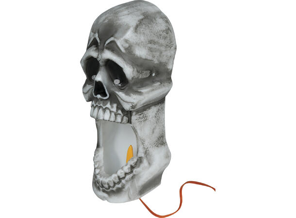 Hodeskallelykt - LED med flammeeffekt 1 Lykt i metall/PVC - 20cm 