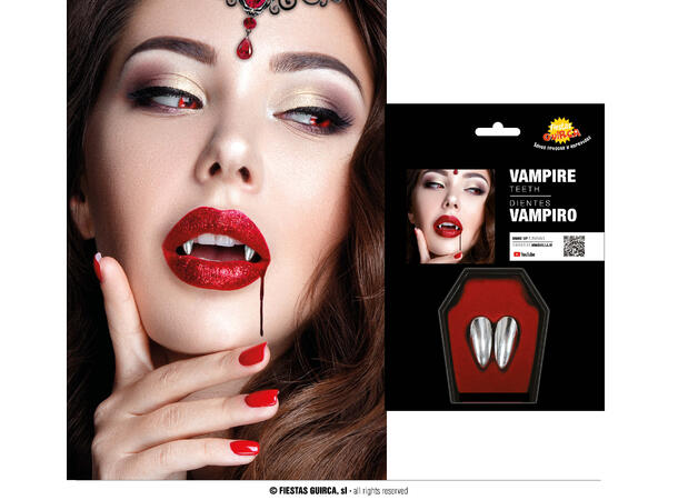 Huggtenner - Sølv 1 par hoggtenner i termoplast 