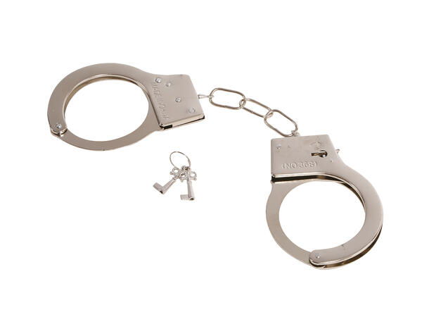 Håndjern i metall 1 Par håndjern  til voksen 