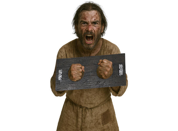 Håndjern i tre-look 1 Håndjern i plast - 40cm 