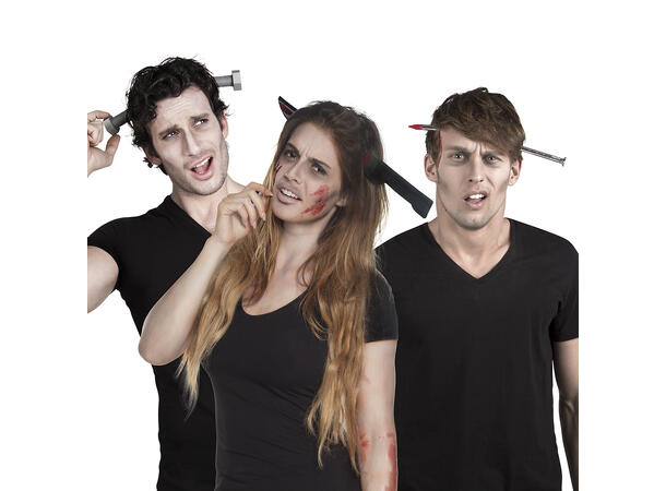 Hårbøyle - Skrekkverktøy - 3 assorterte 1 Hårbøyle i plast til voksen 