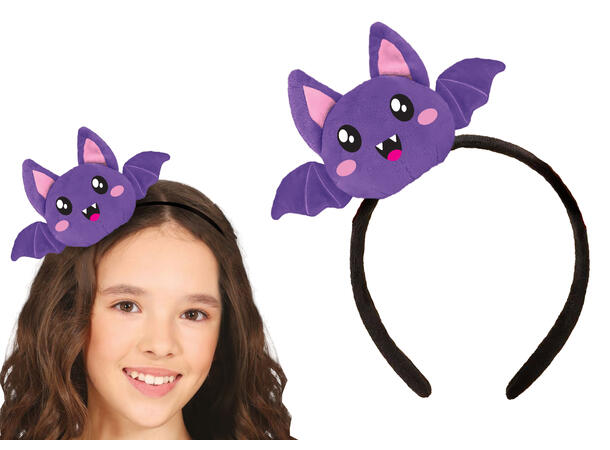 Hårbøyle til barn - Flaggermus lilla 1 Hårbøylse i plysj 