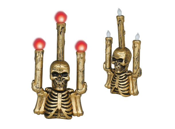 Kandelaber 3 lys - Skjelett - Gylden 1 Lysestake i metall/PVC - 26cm 