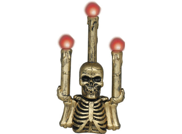 Kandelaber 3 lys - Skjelett - Gylden 1 Lysestake i metall/PVC - 26cm 