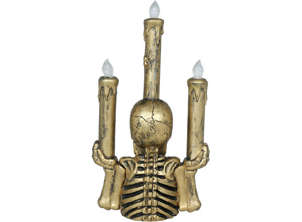 Kandelaber 3 lys - Skjelett - Gylden 1 Lysestake i metall/PVC - 26cm 