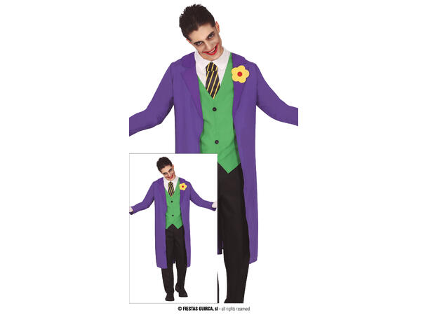 Killer Joker - Mann 1 Kostyme til gutt - 14-16 år (168cm) 