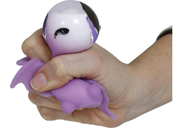 Klembare flaggermus - Assorterte Display med 12 flaggemus i gummi - 9cm 