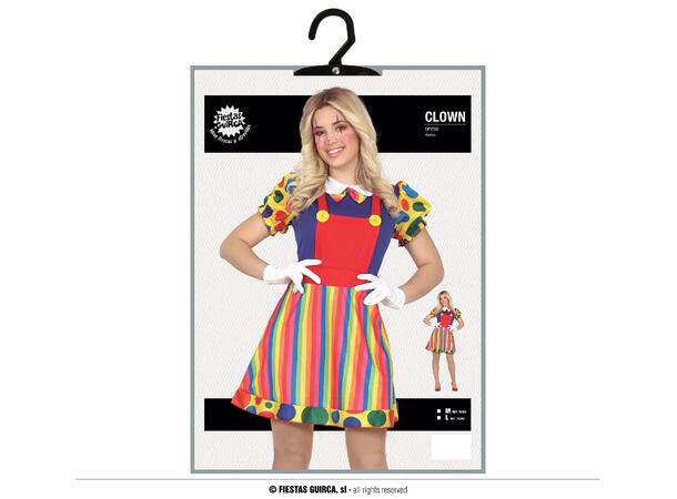 Klovn - Fargerik - Kjole 1 Damekostyme - str 38-40 (M) 