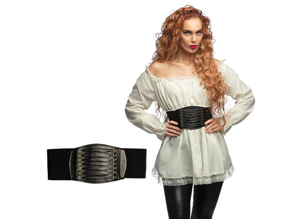 Korsett - Rachel - Sort stretch 1 Korsett til dame - Str M/L 