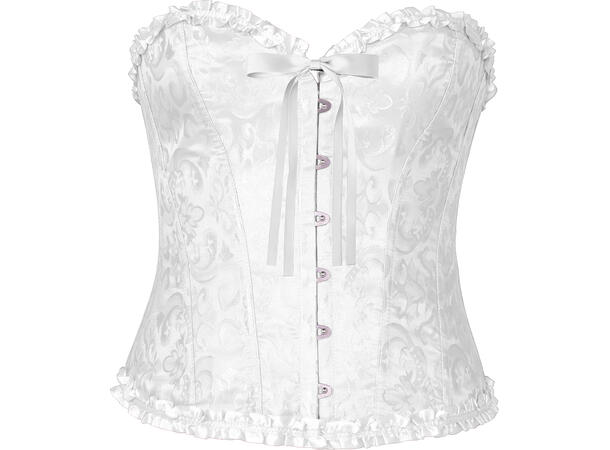 Korsett/topp - Hvit m/blondemønster 1 Korsett til dame - Str 36-38 (S) 