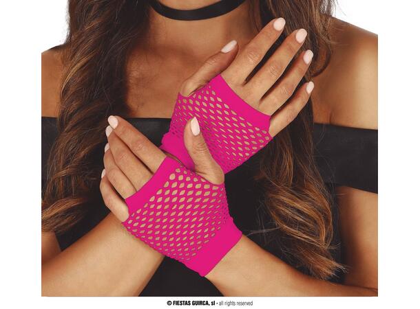 Korte nettinghansker - Neon Rosa 1 Par hansker - 11cm 