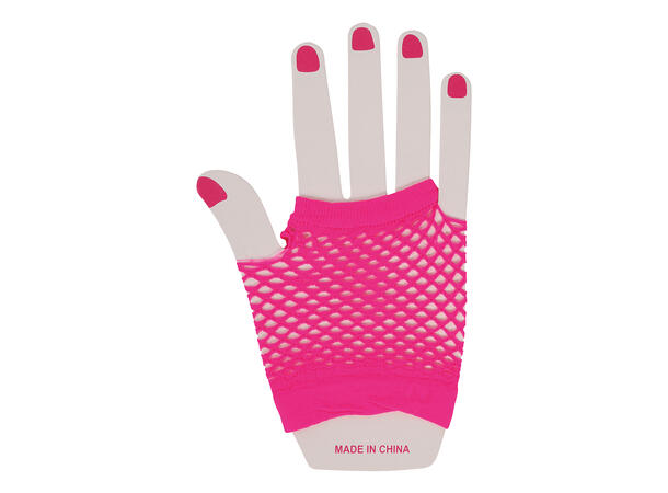 Korte nettinghansker - Neon Rosa 1 Par hansker - 11cm 