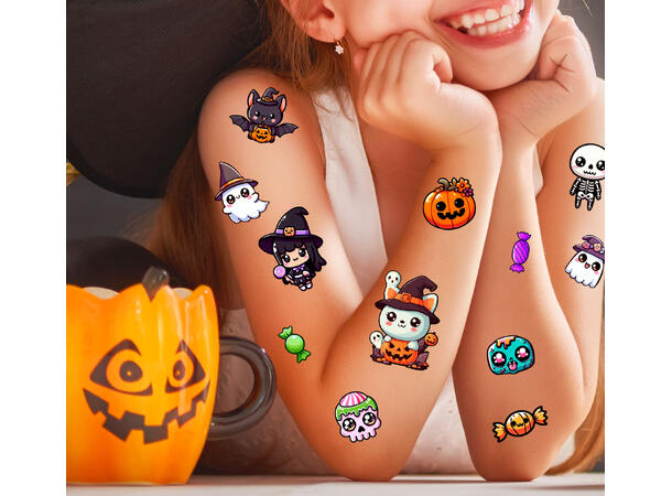 Lil Mosters - Morsom Halloween 1 Ark med tattoveringer - 14x22cm 